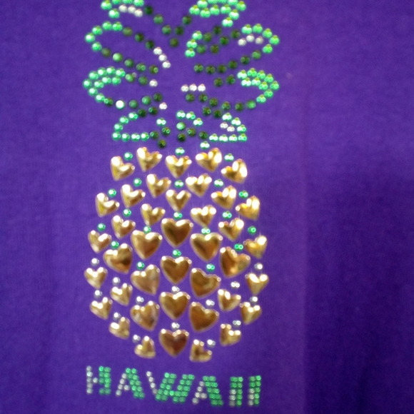 Purple Dole S/S Pineapple Pullover Crew Neck Hawaii Shirt Tee XL - Picture 3 of 6